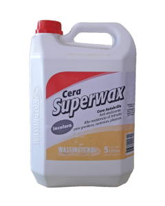 Cera Autobrillo Incolora Anti-deslizante SUPERWAX WASSINGTON Presentación x 5 Lt. Alta resistencia al tránsito.