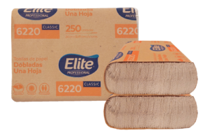 Toalla de papel intercalada ELITE 6220. Beige. Caja x 2500 unid.